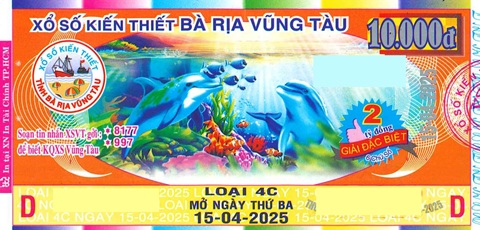 Giải đặc biệt Kỳ vé 4C mở thưởng ngày 15/04/2025