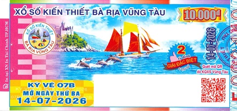 Giải đặc biệt Kỳ vé 7B mở thưởng ngày 14/07/2026