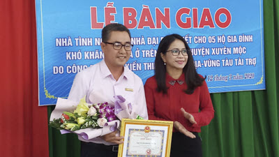 Công ty TNHH MTV Xổ số kiến thiết BR-VT trao 5 căn nhà tại huyện Xuyên Mộc