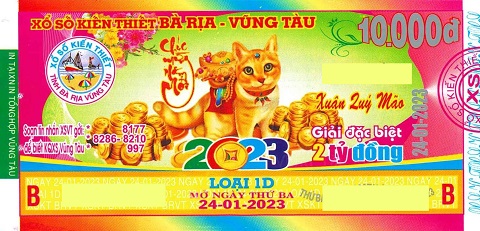Giải đặc biệt Kỳ vé 1D mở thưởng ngày 24/01/2023