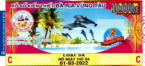 Giải đặc biệt Kỳ vé 3A mở thưởng ngày 01/03/2022