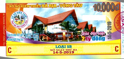 Giải đặc biệt Kỳ vé 5B mở thưởng ngày 14/05/2019