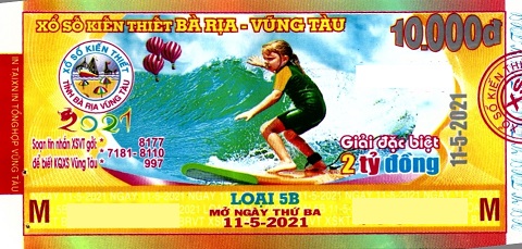 Giải đặc biệt Kỳ vé 5B mở thưởng ngày 11/05/2021