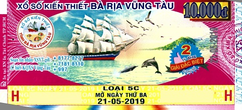 Giải đặc biệt Kỳ vé 5C mở thưởng ngày 21/05/2019