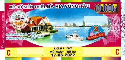 Giải đặc biệt Kỳ vé 5C mở thưởng ngày 17/05/2022