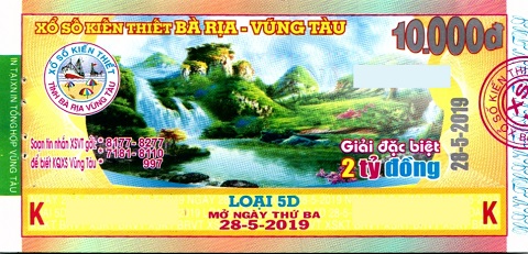 Giải đặc biệt Kỳ vé 5D mở thưởng ngày 28/05/2019