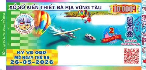 Giải đặc biệt Kỳ vé 5D mở thưởng ngày 26/05/2026
