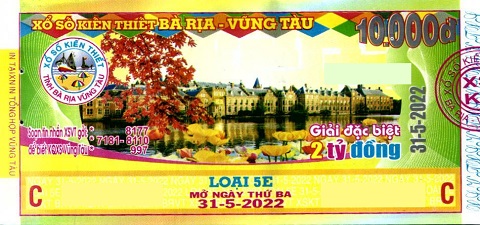 Giải đặc biệt Kỳ vé 5E mở thưởng ngày 31/05/2022