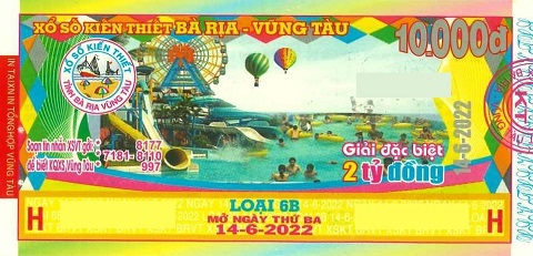Giải đặc biệt Kỳ vé 6B mở thưởng ngày 14/06/2022