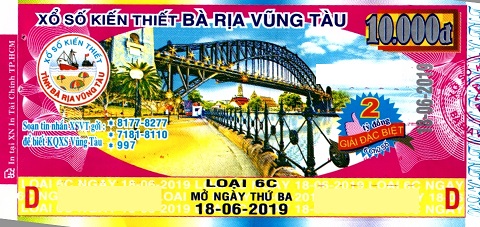 Giải đặc biệt Kỳ vé 6C mở thưởng ngày 18/06/2019