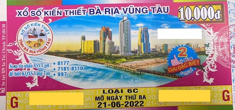 Giải đặc biệt Kỳ vé 6C mở thưởng ngày 21/06/2022