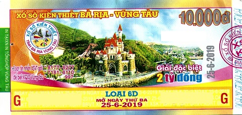 Giải đặc biệt Kỳ vé 6D mở thưởng ngày 25/06/2019