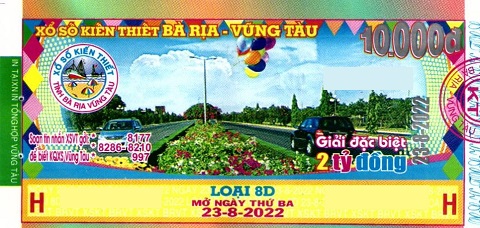 Giải đặc biệt Kỳ vé 8D mở thưởng ngày 23/08/2022