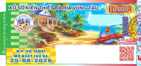 Giải đặc biệt Kỳ vé 8D mở thưởng ngày 25/08/2026