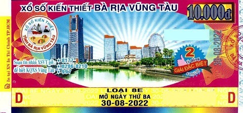 Giải đặc biệt Kỳ vé 8E mở thưởng ngày 30/08/2022