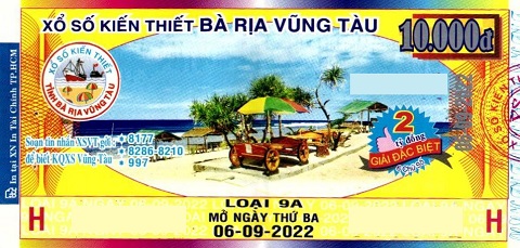 Giải đặc biệt Kỳ vé 9A mở thưởng ngày 06/09/2022