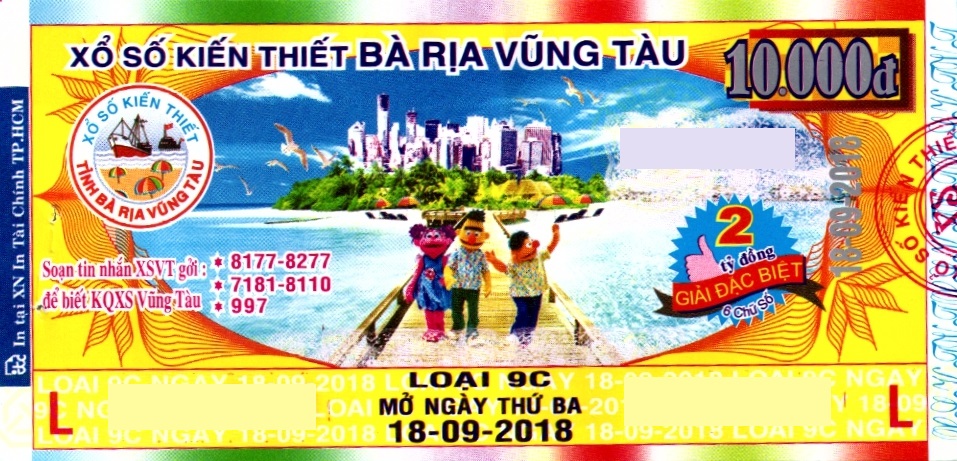 Giải đặc biệt Kỳ vé 9C mở thưởng ngày 18/09/2018