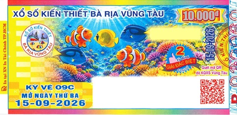 Giải đặc biệt Kỳ vé 9C mở thưởng ngày 15/09/2026