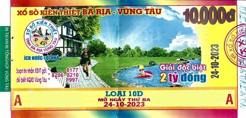 Giải đặc biệt Kỳ vé 10D mở thưởng ngày 24/10/2023