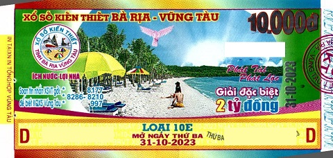 Giải đặc biệt Kỳ vé 10E mở thưởng ngày 31/10/2023