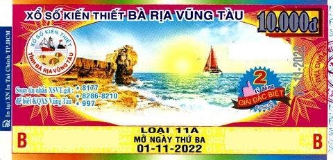 Giải đặc biệt Kỳ vé 11A mở thưởng ngày 01/11/2022