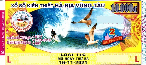 Giải đặc biệt Kỳ vé 11C mở thưởng ngày 16/11/2021