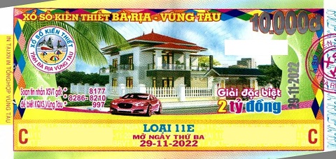 Giải đặc biệt Kỳ vé 11E mở thưởng ngày 29/11/2022