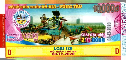 Giải đặc biệt Kỳ vé 12B mở thưởng ngày 08/12/2020