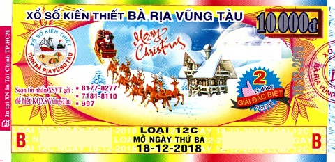 Giải đặc biệt Kỳ vé 12C mở thưởng ngày 18/12/2018